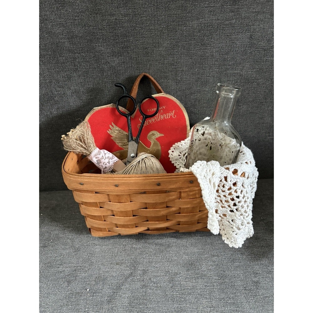Vintage Longaberger Small‎ Hanging Wall Basket Curated Vignette